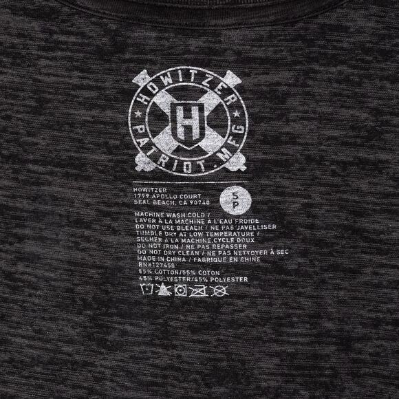 Howitzer Patriot Men's Short Sleeve T-Shirt Size SMALL Patriotic Flag USA Black - Picture 6 of 6